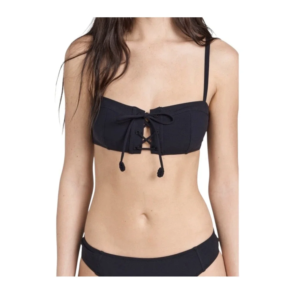 New ULLA Johnson Lea Bikini Set Swimsuit Women's Large Black Beach Vacation